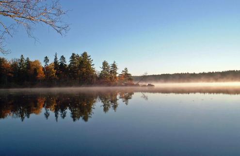 View from Dock on a Fall Morning. Click to enlarge.
