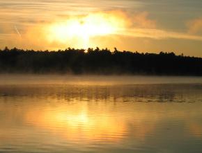Sunrise from the Dock. Click to Enlarge. 